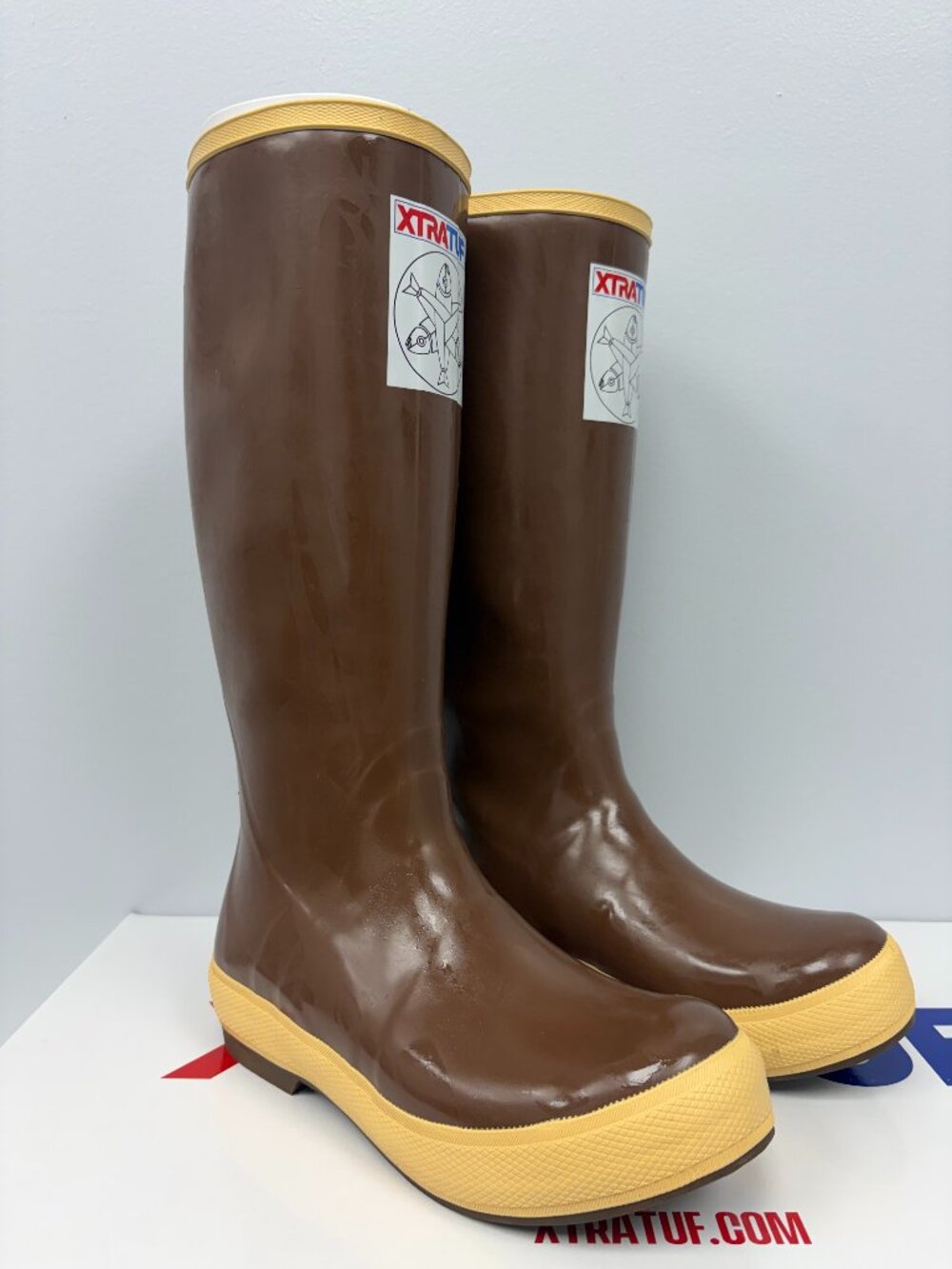Xtratuf Women's Brown Waterproof Rain Boots with Tan Trim